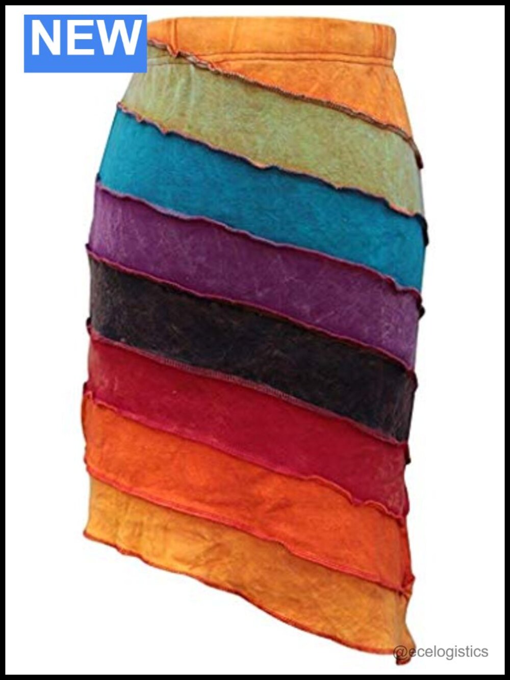 Boho Patchwork Asymmetrical Cotton Skirt